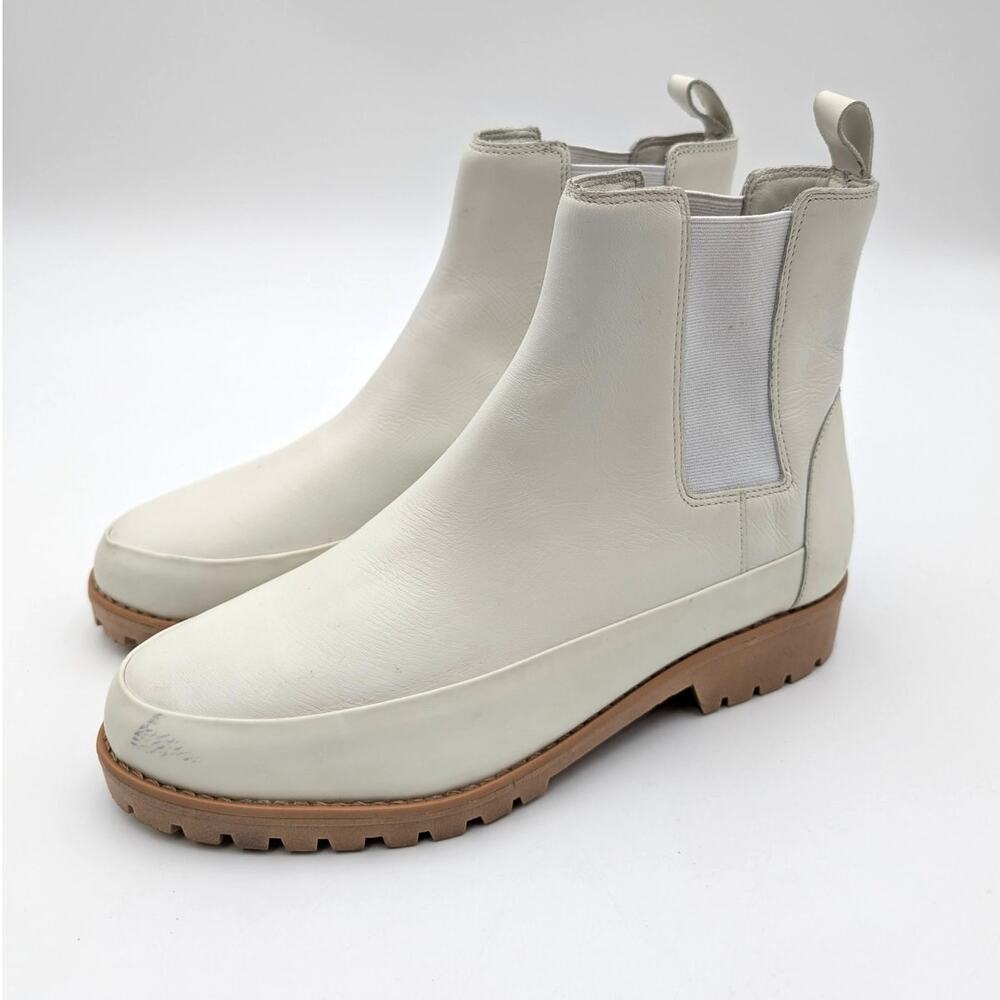 Rebecca Allen The All Weather Chelsea Ankle Boots Women's Cream Sz US8.5 EU38.5